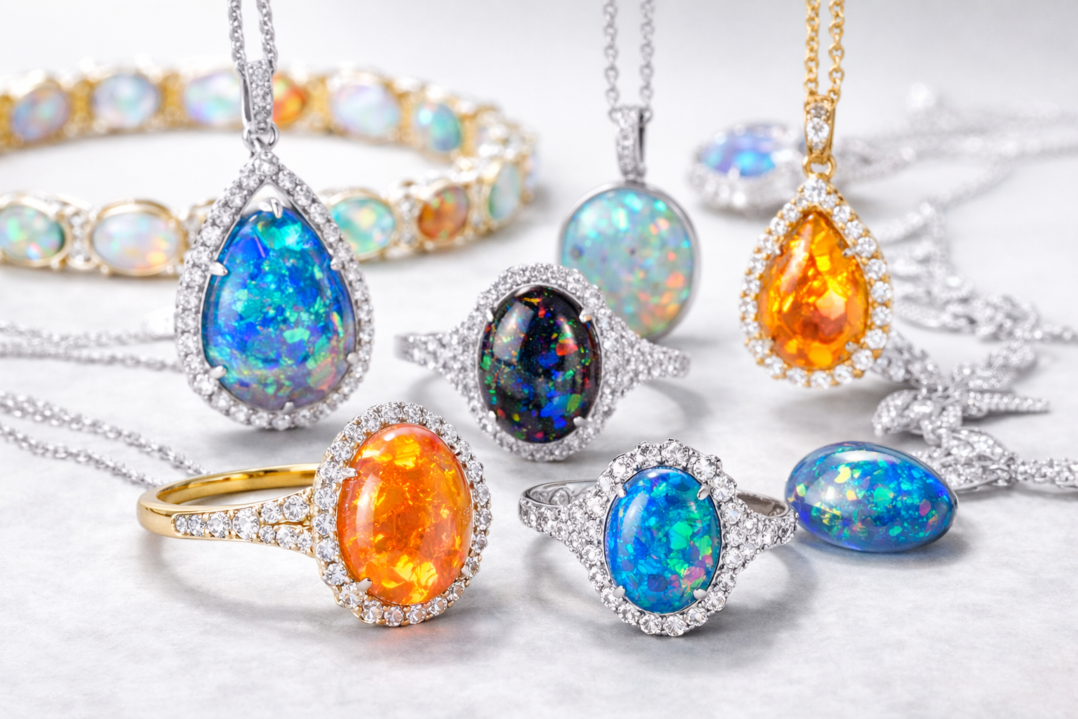 Designer opal jewelry