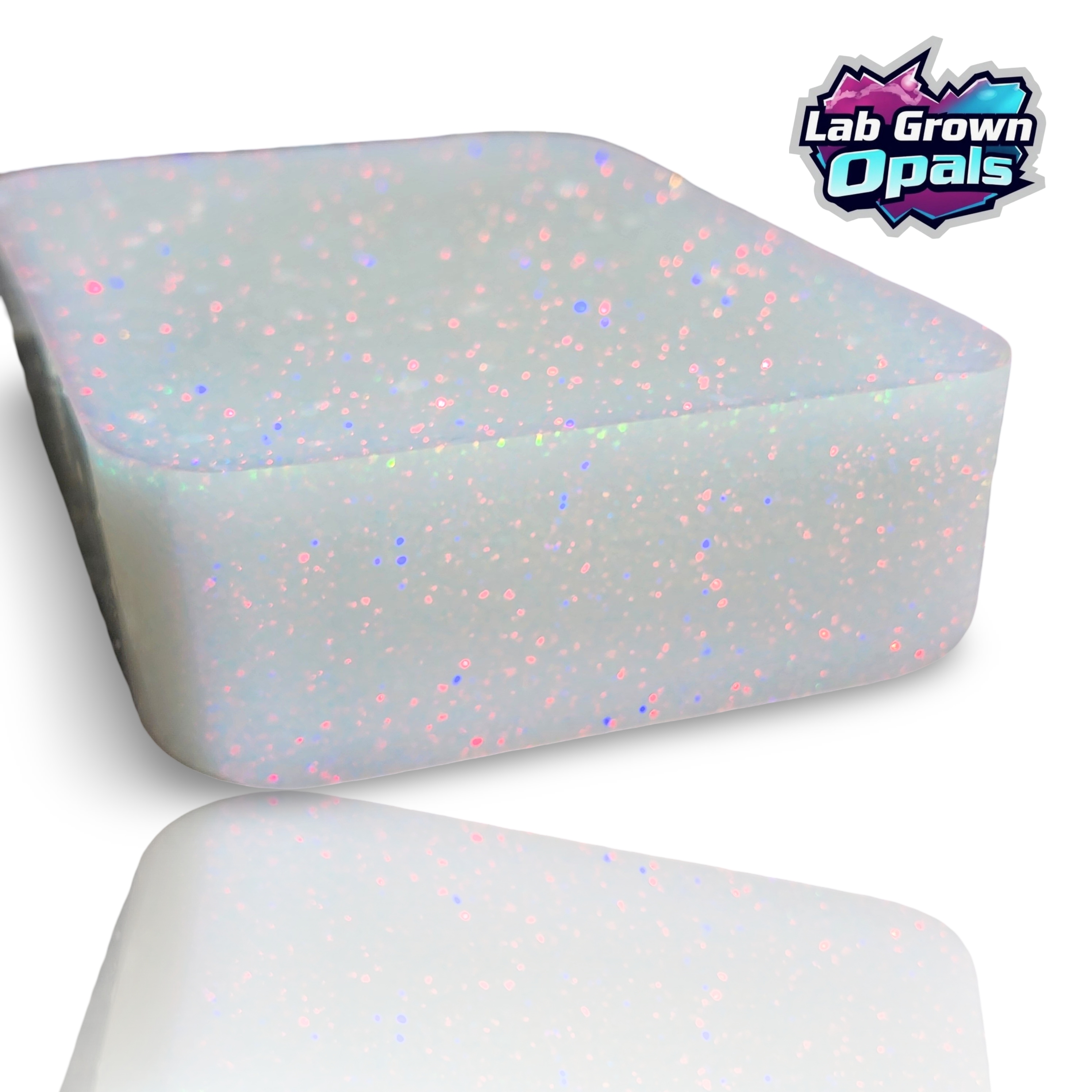 White Glitter Opal