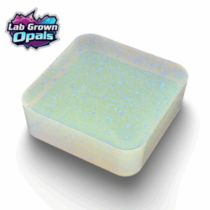 clear with blue glitter opal